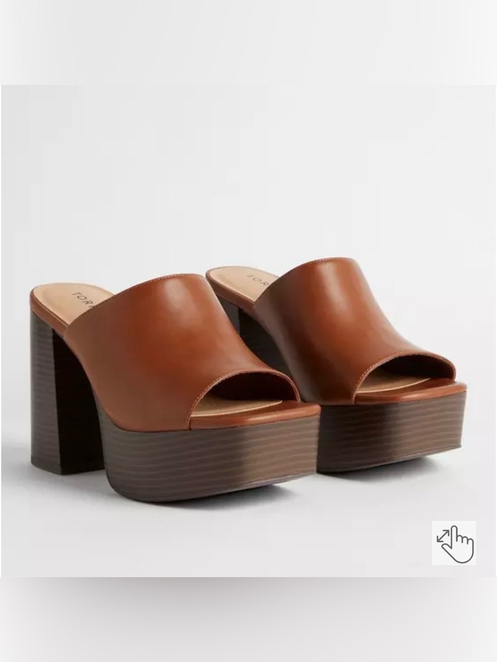 torrid Brown Open-Toe Platform Mule Sandals